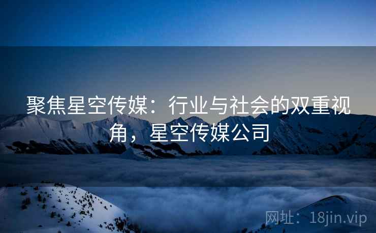 聚焦星空传媒：行业与社会的双重视角，星空传媒公司