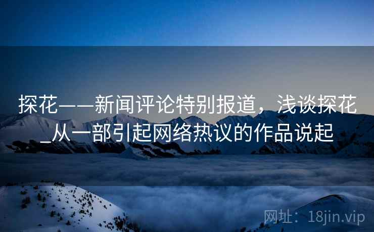 探花——新闻评论特别报道，浅谈探花_从一部引起网络热议的作品说起