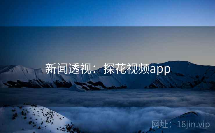 新闻透视：探花视频app